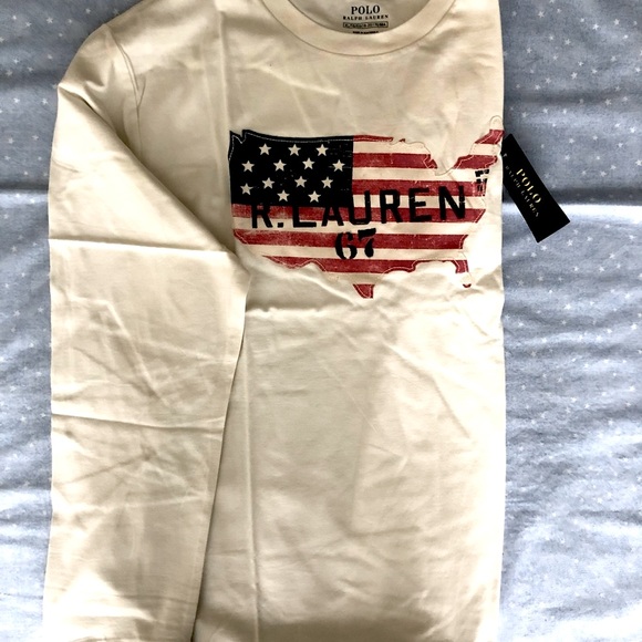 Ralph Lauren off white crewneck long-sleeve Tee - Picture 2 of 4